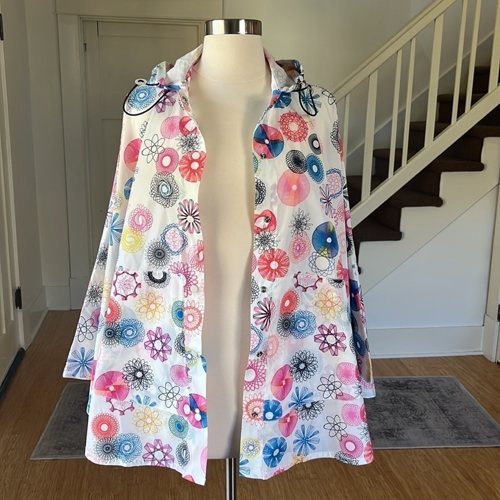 KATE SPADE Saturday Rain Poncho Spirograph Print NWT One Size - Picture 15 of 15